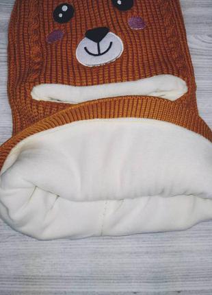 Зимняя шапка - шлем оранжевая3 фото