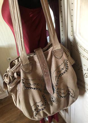 Zadig & voltaire, добротная объемная кожаная сумка, торба,бохо, натуральная кожа,1 фото