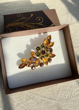 Брошь sphinx маркировка серийный номер винтаж ретро цвет янтарный коричневый зелёный...