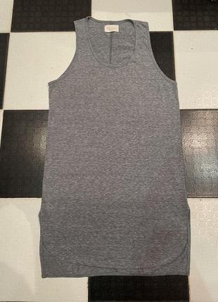 Мужская необычная длинная футболка - майка fear of god tech шведка безрукавка тика с короткими рукавами