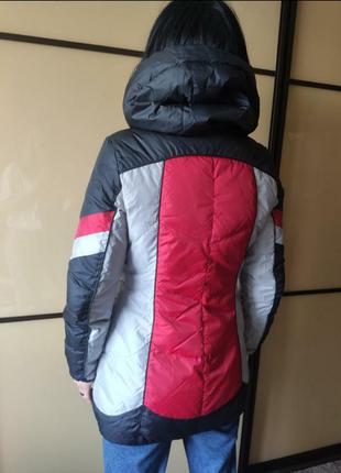 Зимняя куртка пуховик двухсторонний красный серый в стиле tommy hilfiger10 фото