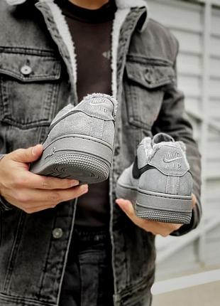 Кроссовки зима nike air force grey fur 5