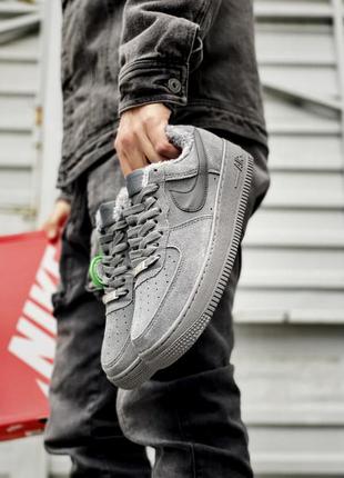 Кроссовки зима nike air force grey fur 6