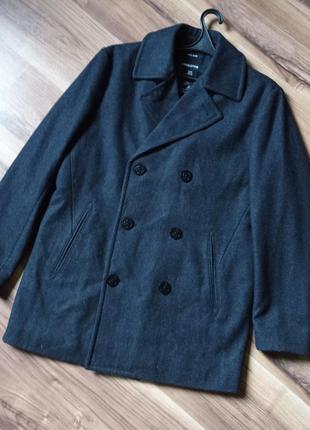 Пальто мужское серое шерсть пиджак 50 размер1 фото