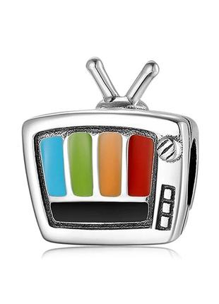 Шарм телевизор ретро ламповый tv кулон подвеска бусина серебро