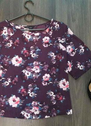Розпродаж!! супер блуза укорочений топ new look в квітку фіолетова sale !!!!!!!!!!!1 фото