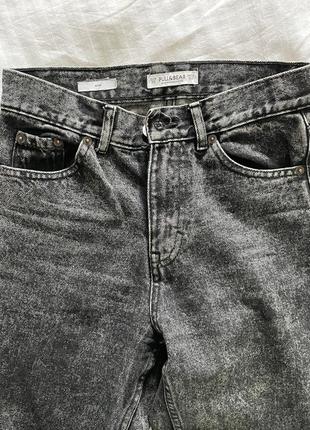 Чёрные «вареные» джинсы mom fit 32 размер3 фото