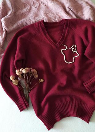 Джемпер светр v-подібний виріз шерсть3 фото