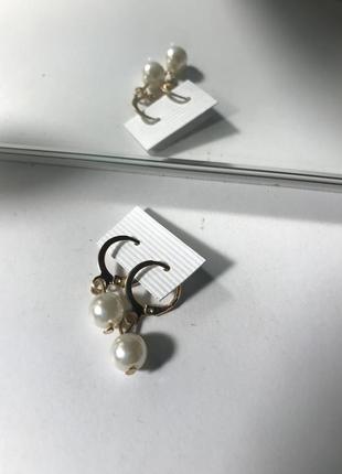 Сережки сережки з намистинами з перлами класичні