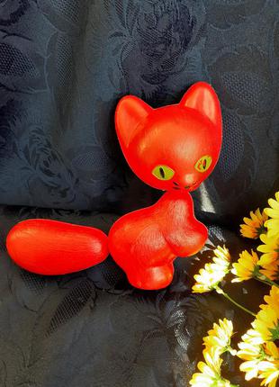 Кошеня срср дутыш дутий пластик емалі донецька фабрика іграшок кіт котик кішка радянська вінтаж