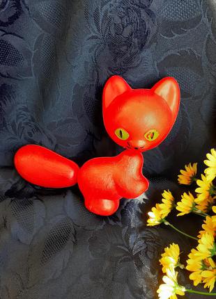 Кошеня срср дутыш дутий пластик емалі донецька фабрика іграшок кіт котик кішка радянська вінтаж