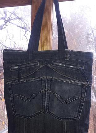 Сумка шопер джинсовая 2