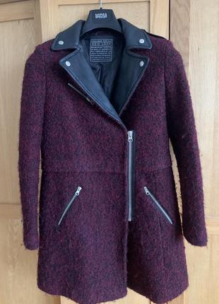Бордовое пальто new look1 фото