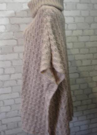 Тёплый вязаный свитер-пончо с высоким воротом " f&f" 14-16-18 р4 фото