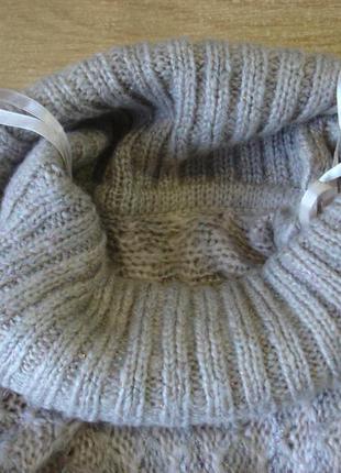 Тёплый вязаный свитер-пончо с высоким воротом " f&f" 14-16-18 р6 фото