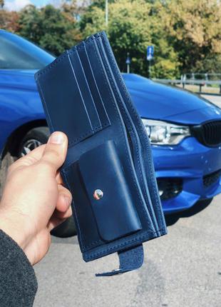 Синий кошелёк с гравировкой bmw2 фото