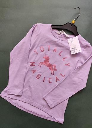 Лонгслив реглан для девочки фирма  h&m