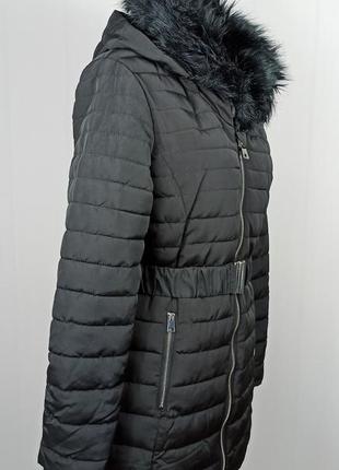 Крута зимова подовжена куртка пуховик з ременем golddigga3 фото