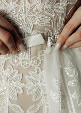 Дизайнерское свадебное платье nora naviano со съемный шлейфом2 фото