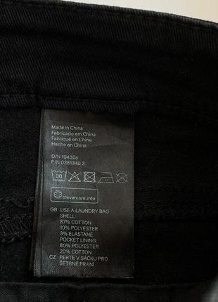 Стильные черные джинсы с лампасами h&m hm, брюки s-m высокая посадка талия8 фото
