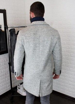Чоловіче кашемірове пальто мужское однобортное пальто из кашемира светло-серое, серое s-xxl6 фото