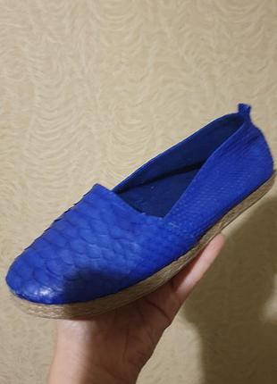 Сліпони балетки макасины шкіра шкіряні пітон