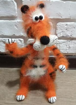 Тигр игрушка мохер ручная работа символ года подарок
