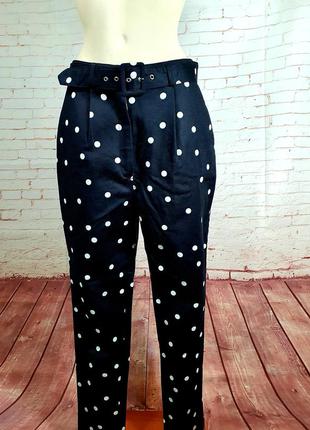 Брюки в горох с ремнем 2