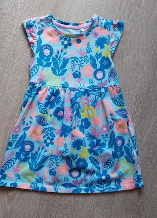 Плаття-сарафан трикотажний для дівчинки квітковий принт bluezoo