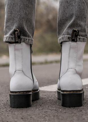 Женские кожаные ботинки на платформе демисезонные белые dr. martens 🆕 др. мартинс8 фото