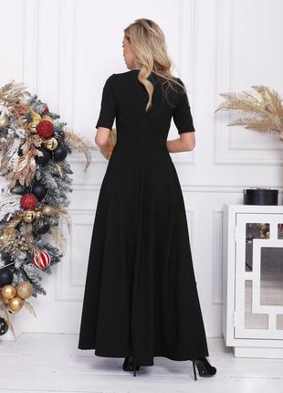 Класична чорна сукня з довжиною в підлогу3 фото