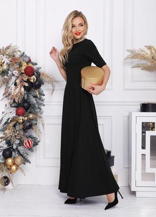 Класична чорна сукня з довжиною в підлогу2 фото