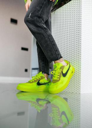 Дитячі яскраві салатові кросівки nike air force off-white🆕найк аір форс 29-35 р