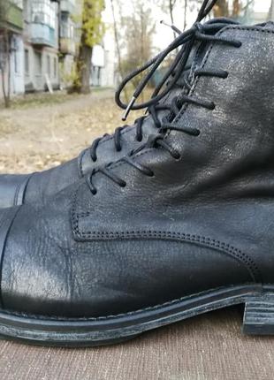 Мужские черные кожаные ботинки jack & jones