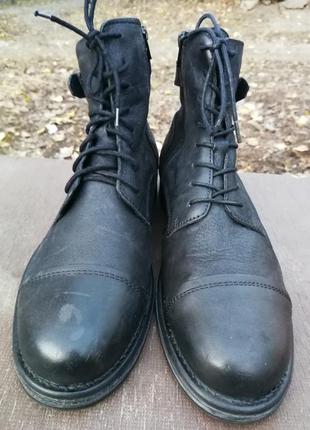 Мужские черные кожаные ботинки jack & jones