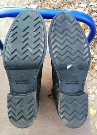 Мужские черные кожаные ботинки jack & jones