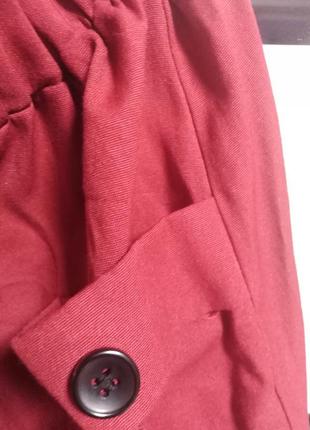 Юбка миди бордовая с карманами3 фото