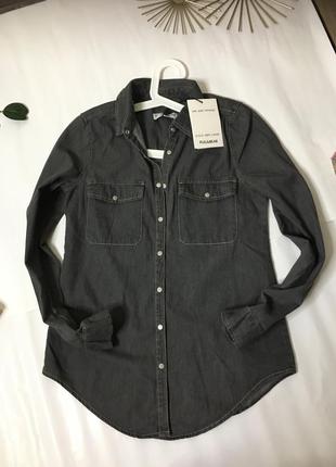 Denim рубашка джинс pull&bear3 фото