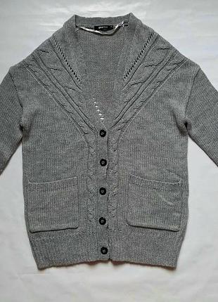 Трендовый шерстяной оверсайз кардиган бренда gina tricot