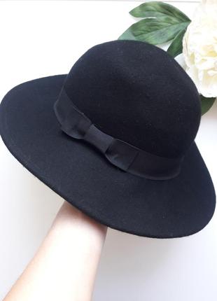 Капелюшок фетровий капелюх повсть чорна 100% вовна 🐑 осінь 🍂 🌱 весна8 фото