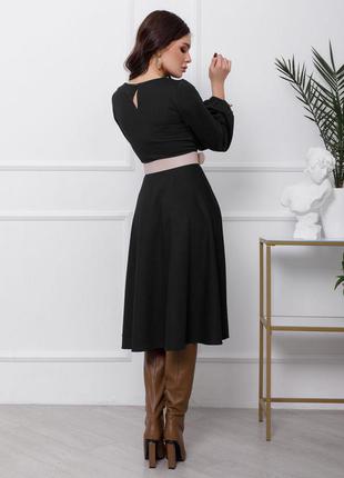 Чорна сукня з рукавами-ліхтариками3 фото