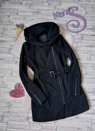 Пальто женское new look черное с поясом1 фото