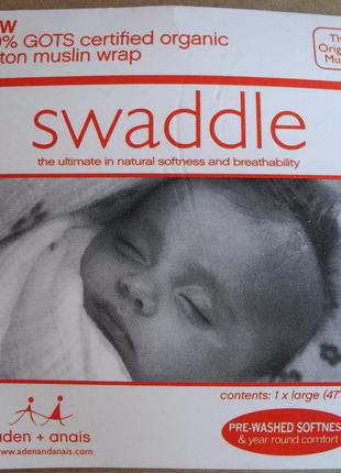 Пеленка aden+anais "swaddle" (оригинал) органический муслин. новая