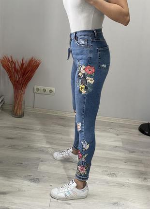 Крутые джинсы с вышивкой topshop джинс высшего качества8 фото