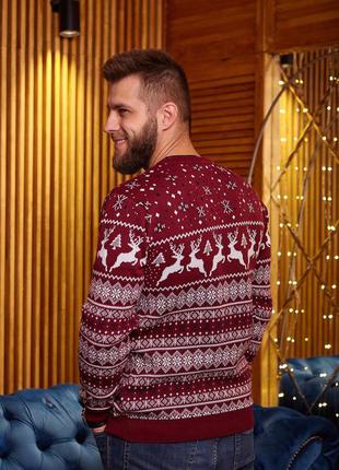 Новогодний свитер с оленями, шерстяной свитер, тёплый свитер, парные свитера, family look, новогодний образ, новорічний светр з оленями2 фото