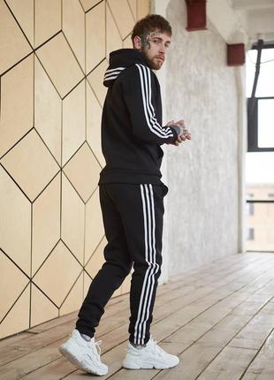 Парный спортивный костюм на флисе адидас зимний спортивный костюм adidas1 фото