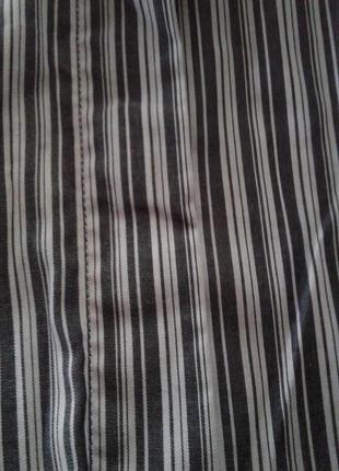 Укороченная полосатая рубашка с длинным рукавом на потайной застежке  eterna6 фото