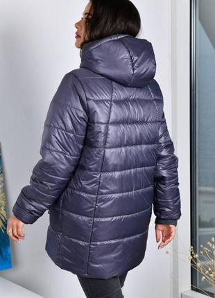 Куртка женская деми теплая зима на синтепоне зимняя большие размеры 52-662 фото