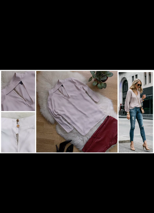 Дуже красива пудрова блуза з чокером