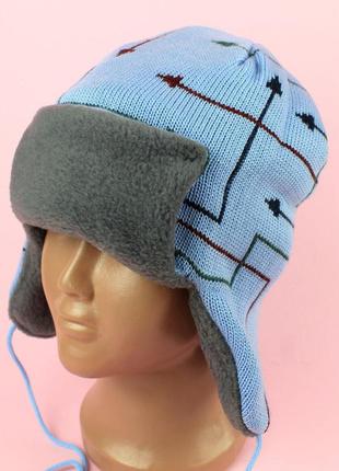 26727гол шапка-шлем для мальчика томс-2 голубой зима2 фото
